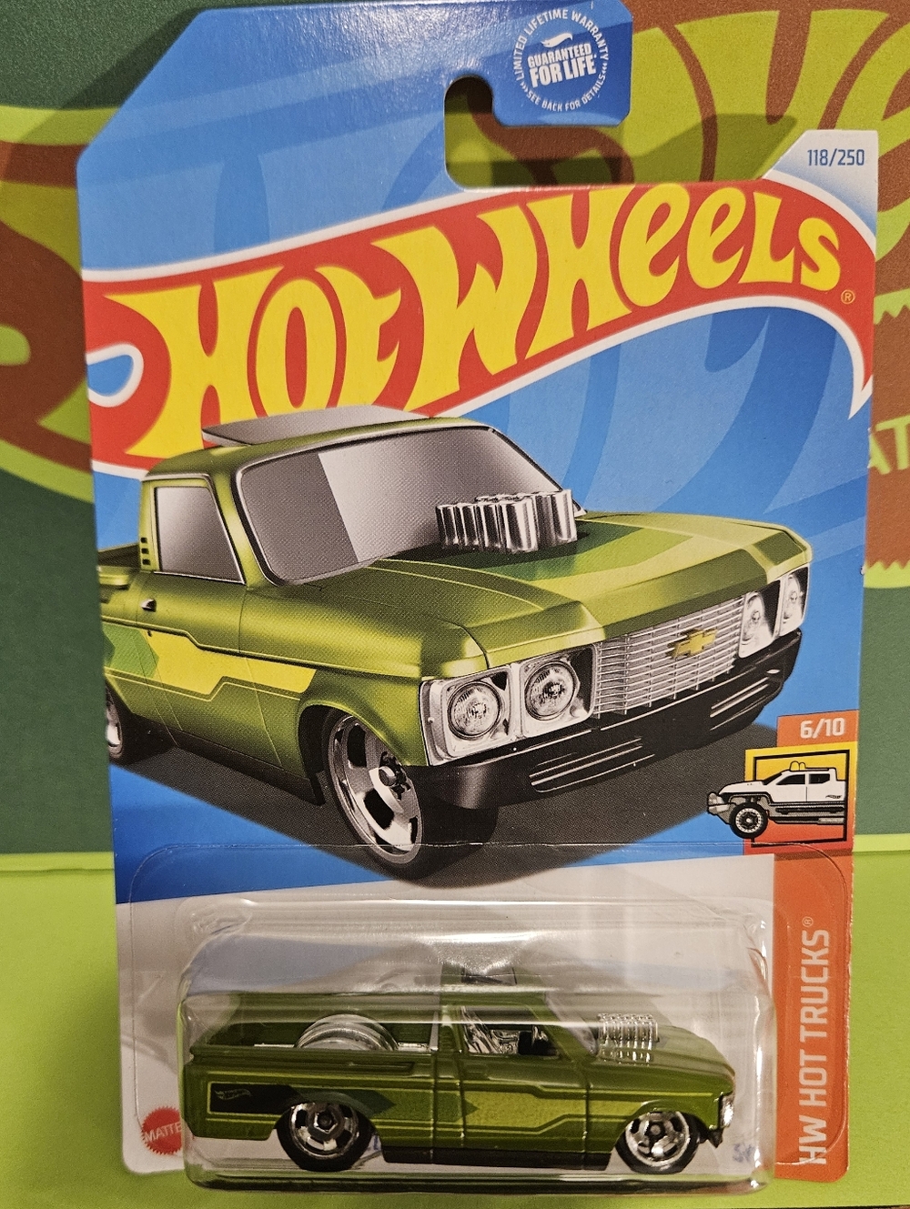 HotWheels '72 Chevy Luv Green Custom Truck - HW Hot Trucks